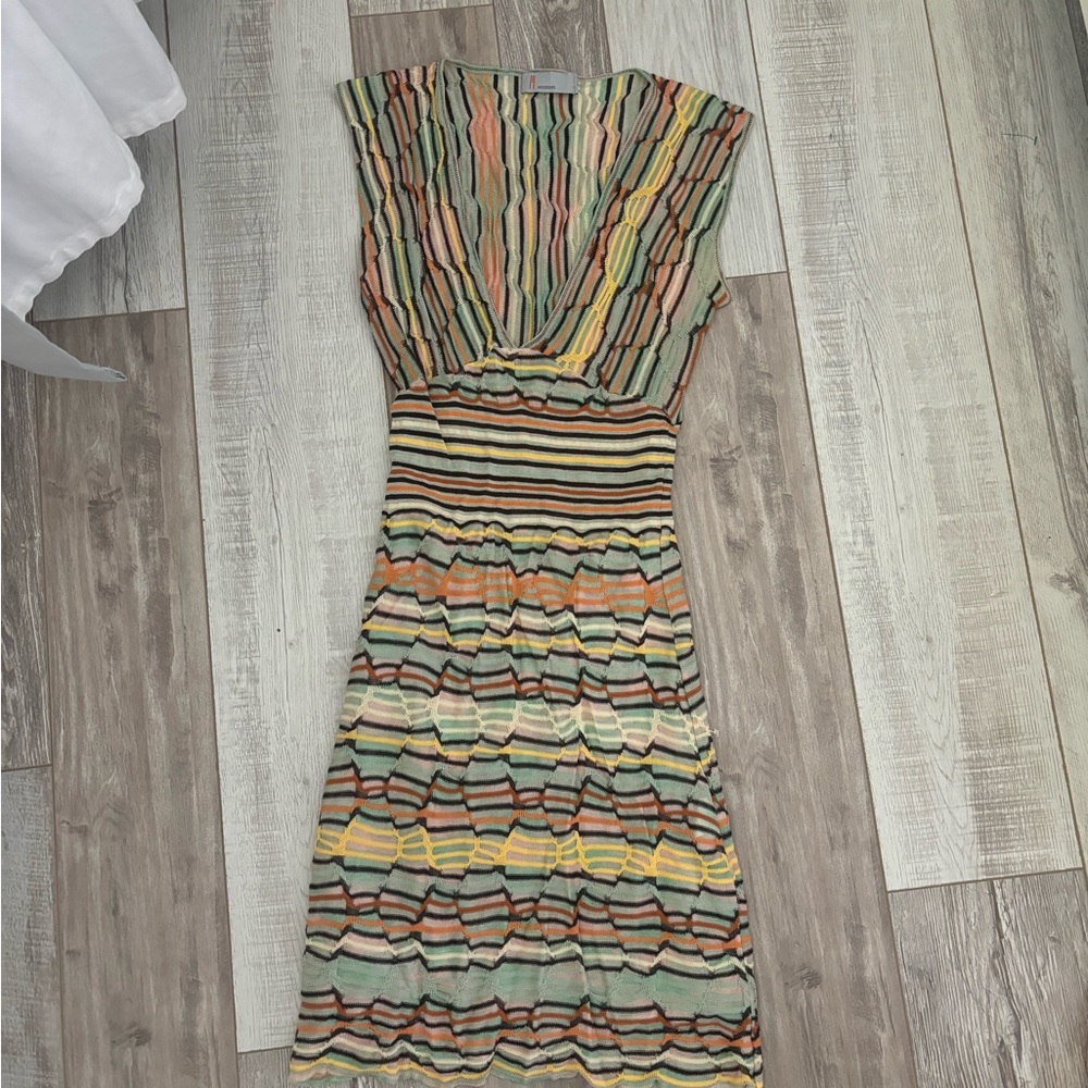 Missoni Multicolor Striped Knit Midi Dress